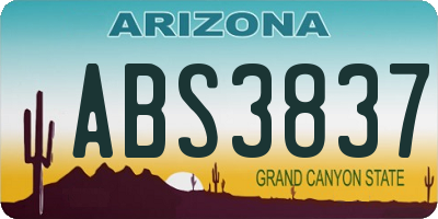AZ license plate ABS3837