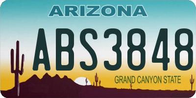 AZ license plate ABS3848