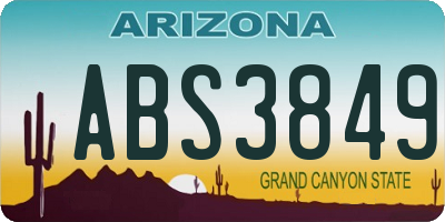 AZ license plate ABS3849