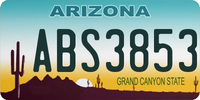 AZ license plate ABS3853