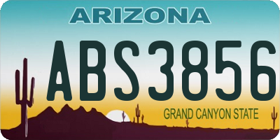 AZ license plate ABS3856