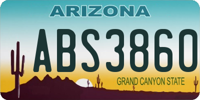 AZ license plate ABS3860