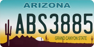 AZ license plate ABS3885