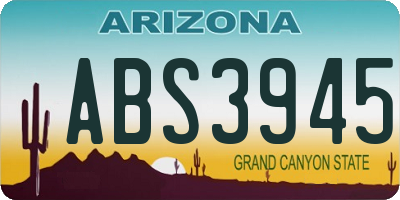 AZ license plate ABS3945