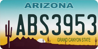 AZ license plate ABS3953