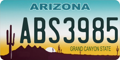 AZ license plate ABS3985