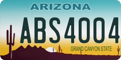 AZ license plate ABS4004