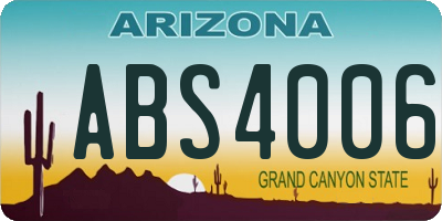 AZ license plate ABS4006