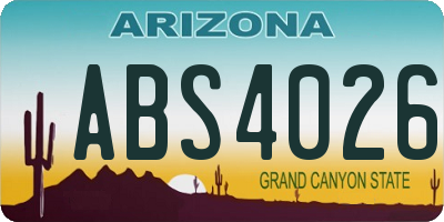 AZ license plate ABS4026