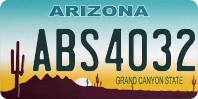 AZ license plate ABS4032