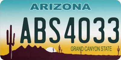 AZ license plate ABS4033