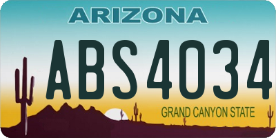AZ license plate ABS4034