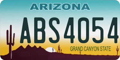 AZ license plate ABS4054