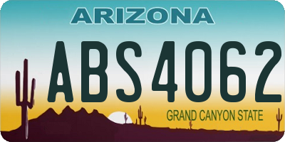 AZ license plate ABS4062