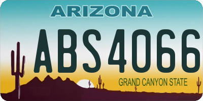 AZ license plate ABS4066