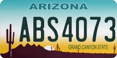AZ license plate ABS4073