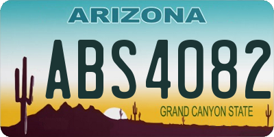 AZ license plate ABS4082