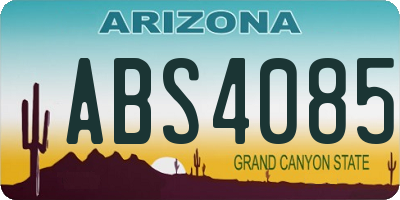 AZ license plate ABS4085