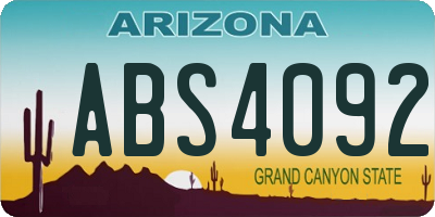 AZ license plate ABS4092