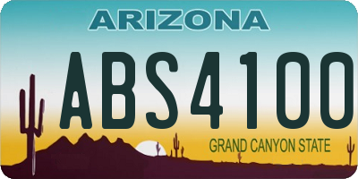 AZ license plate ABS4100