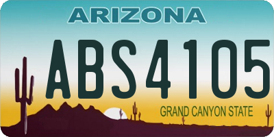 AZ license plate ABS4105