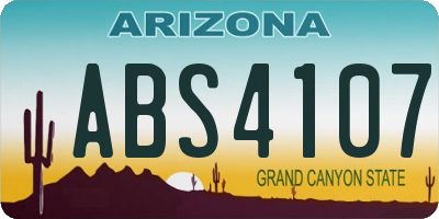AZ license plate ABS4107