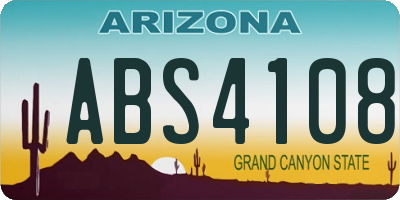 AZ license plate ABS4108