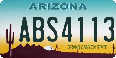 AZ license plate ABS4113