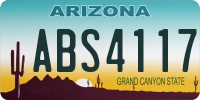 AZ license plate ABS4117
