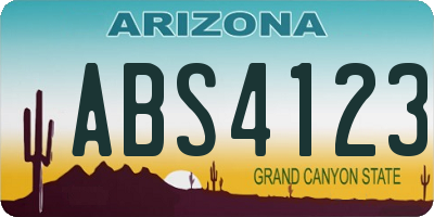 AZ license plate ABS4123