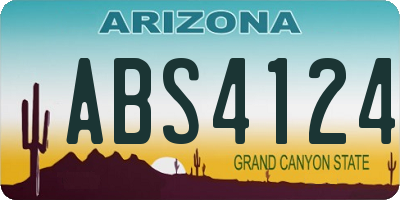 AZ license plate ABS4124