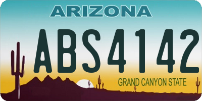 AZ license plate ABS4142