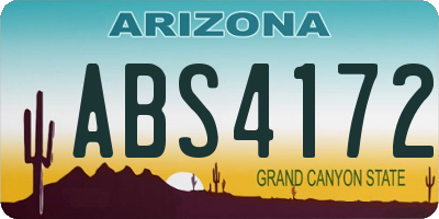 AZ license plate ABS4172