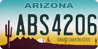 AZ license plate ABS4206