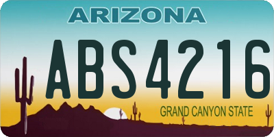 AZ license plate ABS4216