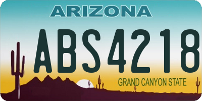 AZ license plate ABS4218