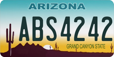 AZ license plate ABS4242