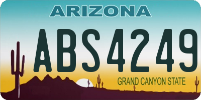 AZ license plate ABS4249