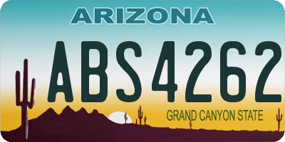 AZ license plate ABS4262