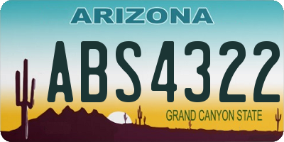 AZ license plate ABS4322