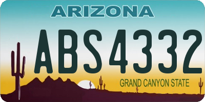 AZ license plate ABS4332
