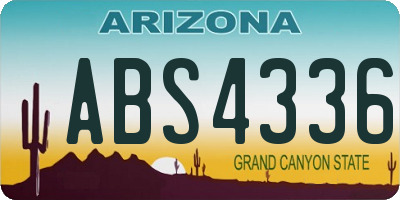 AZ license plate ABS4336