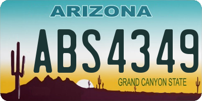AZ license plate ABS4349