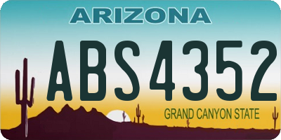 AZ license plate ABS4352