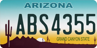 AZ license plate ABS4355