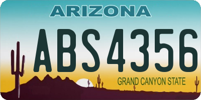 AZ license plate ABS4356