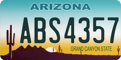 AZ license plate ABS4357
