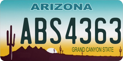 AZ license plate ABS4363