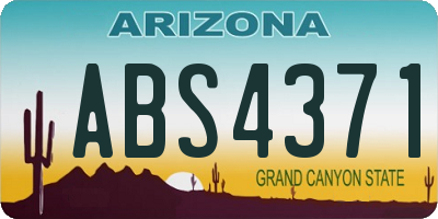 AZ license plate ABS4371