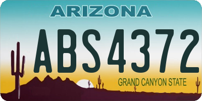 AZ license plate ABS4372